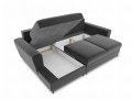 Rozkładana sofa narożna Moghan szary na czarnych nóżkach