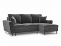 Rozkładana sofa narożna Moghan szary na czarnych nóżkach
