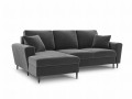 Rozkładana sofa narożna Moghan szary na czarnych nóżkach