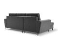 Rozkładana sofa narożna Moghan szary na czarnych nóżkach