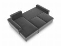 Rozkładana sofa narożna Moghan szary na czarnych nóżkach