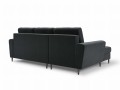 Rozkładana sofa narożna Moghan grafitowy na czarnych nóżkach