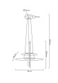 Lampa wisząca PARROT 68 złota