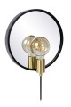 Czarny Kinkiet Reflex z lusterkiem