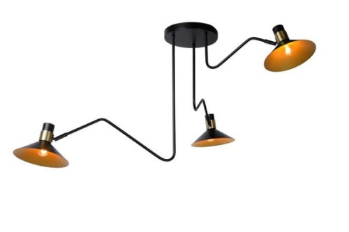 Lampa sufitowa Pepijn czarno złota