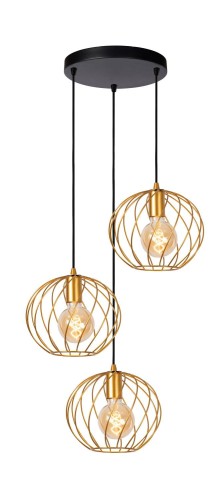 Elegancka lampa wisząca Danza Disc 3 złota 