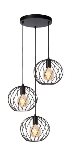 Designerska lampa wisząca Danza Disc 3 czarna 