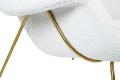 Fotel COZY TEDDY biały boucle z podnóżkiem