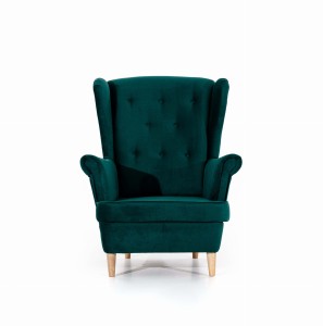 Fotel uszak glamour pikowany Aros