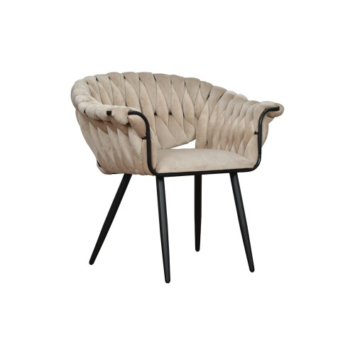 Fotel z plecionym oparciem