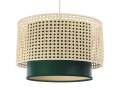 Rattanowa Lampa wisząca Boho Bali zielona