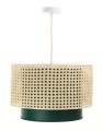 Rattanowa Lampa wisząca Boho Bali zielona