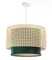 Rattanowa Lampa wisząca Boho Bali zielona