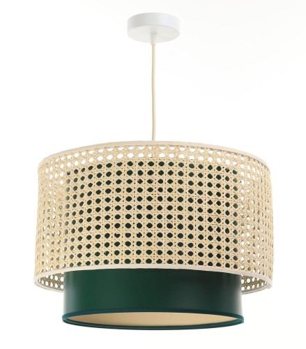 Rattanowa Lampa wisząca Boho Bali zielona
