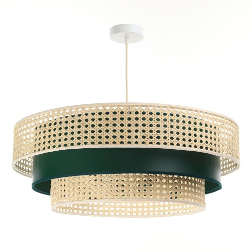 Rattanowa Lampa wisząca Boho Bali zielona 3