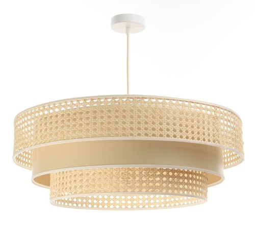 Rattanowa Lampa wisząca Boho Bali beżowa 3