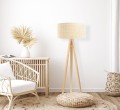 Lampa stojąca Boho Bali rattanowy abażur S