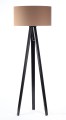 Lampa podłogowa Tripod pikowana eko skóra czarna podstawa