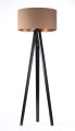 Lampa podłogowa Tripod pikowana eko skóra czarna podstawa