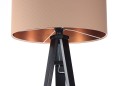 Lampa podłogowa Tripod pikowana eko skóra czarna podstawa
