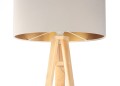 Lampa podłogowa Tripod kremowa tkanina 