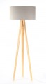 Lampa podłogowa Tripod kremowa tkanina 