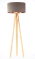 Lampa podłogowa Tripod beżowa tkanina miedziane wnętrze 