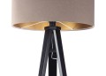 Lampa podłogowa Tripod beżowa tkanina czarne drewno