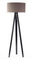 Lampa podłogowa Tripod beżowa tkanina czarne drewno