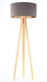 Lampa podłogowa Tripod szara tkanina 