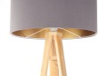 Lampa podłogowa Tripod szara tkanina 