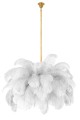 Lampa wisząca TIFFANY biała naturalne pióra