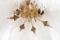 Lampa wisząca TIFFANY biała naturalne pióra