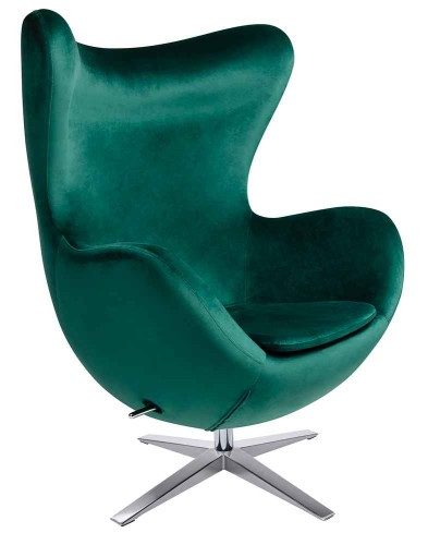 Fotel EGG SZEROKI VELVET zielony
