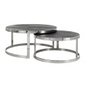 Zestaw stolików kawowych Blackbone Silver RICHMOND