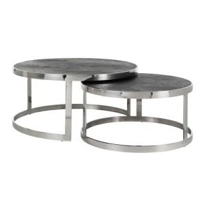 Zestaw stolików kawowych Blackbone Silver RICHMOND