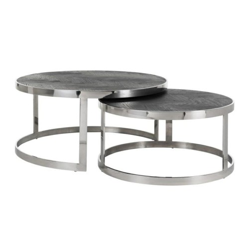 Zestaw stolików kawowych Blackbone Silver RICHMOND