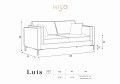 Sofa 2-osobowa Luis ciemno niebieski aksamit na złotych nóżkach