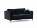 Sofa 2-osobowa Luis aksamit granat na czarnych nóżkach