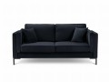 Sofa 2-osobowa Luis aksamit granat na czarnych nóżkach