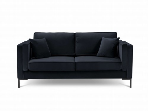 Sofa 2-osobowa Luis aksamit granat na czarnych nóżkach