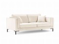 Sofa 3-osobowa Luis beżowy aksamit na czarnych nóżkach