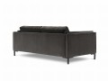 Sofa 3-osobowa Luis ciemno szary aksamit na czarnych nóżkach