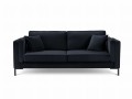 Sofa 3-osobowa Luis aksamit granatowy na czarnych nóżkach