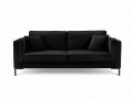 Sofa 3-osobowa Luis aksamit czarny na metalowych nóżkach