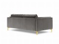 Sofa 4-osobowa Luis jasno szary aksamit na złotych nóżkach