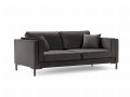 Sofa 4-osobowa Luis ciemno szary aksamit na czarnych nóżkach