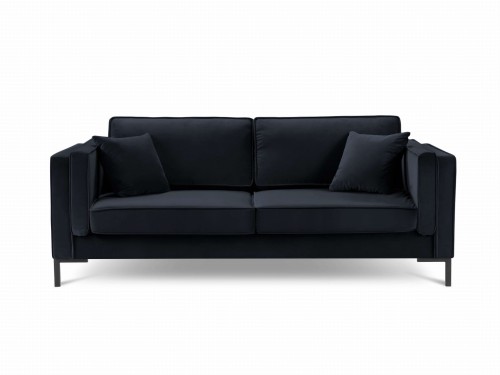 Sofa 4-osobowa Luis aksamit granatowa na czarnych nóżkach