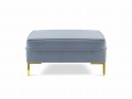 Pufa Luis jasny niebieski aksamit na złotych nóżkach