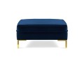 Pufa Luis ciemny niebieski aksamit na złotych nóżkach